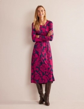 Purple Women's Boden Lucy Jersey Midi Dress