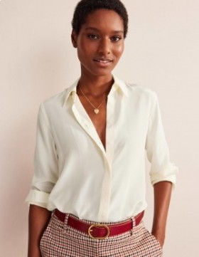 White Women's Boden Sienna Silk Shirts