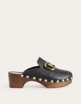 Black Women's Boden Iris Snaffle Heeled Clogs