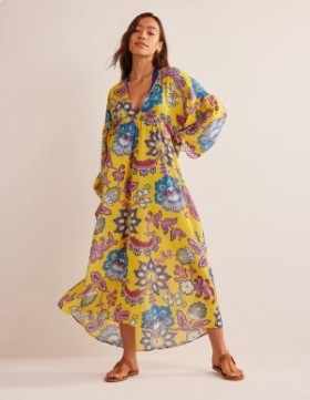 Yellow Women's Boden Maxi Empire Beach Kaftan Dress