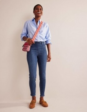 Blue Women's Boden High Rise Pull-On Skinny Jeans