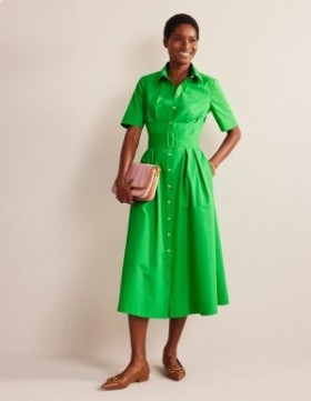 Light Green Women's Boden Pippa Midi Shirts Dress