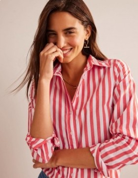 Light Red Stripes Women's Boden Sienna Cotton Shirts