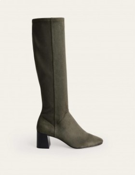 Green Women's Boden Cara Heeled Stretch Knee-high Boots
