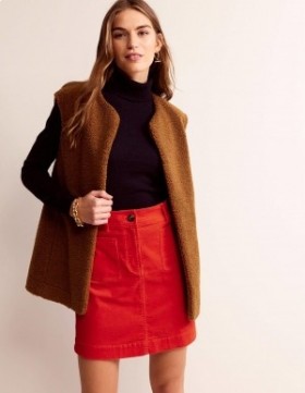 Orange Women's Boden Estella Cord Mini Skirts
