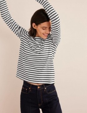 White / Black Women's Boden Bea Long Sleeve Breton T shirts
