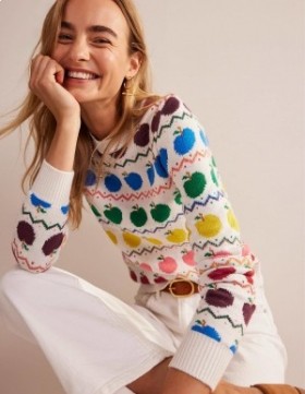 Multicolor Women's Boden Edie Fair Isle Sweater