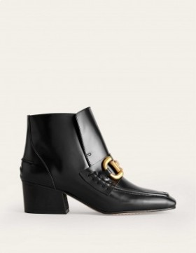 Black Women's Boden Snaffle-Trim Ankle Boots