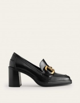Black Women's Boden Iris Snaffle Heeled Loafers