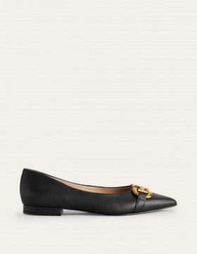 Black Women's Boden Iris Snaffle Ballet Flats