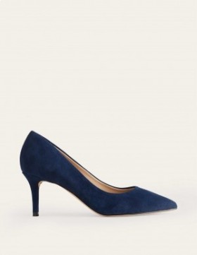 Navy Women's Boden Lara Mid-Heeled Court Shoes