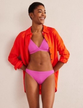 Pink Women's Boden Classic Texture Bikini Bottoms
