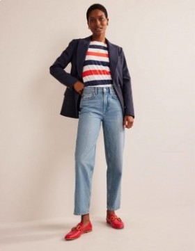 Blue Women's Boden Mid Rise Tapered Jeans