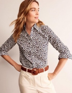Brown / Leopard Women's Boden Sienna Cotton Shirts