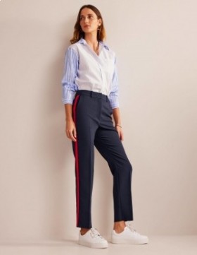 Navy / Stripes Women's Boden Kew Side Stripe Pants