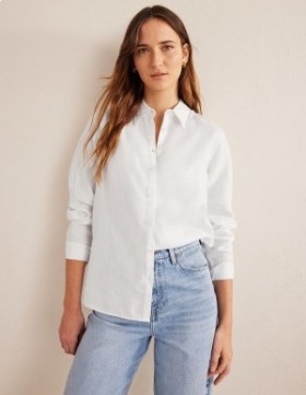 White Women's Boden New Linen Shirts