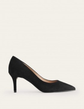 Black Women's Boden Lara Mid-Heeled Court Shoes