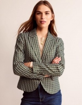 Green Women's Boden Canonbury Jacquard Blazer