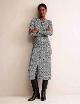 Black Women's Boden Empire Knot Midi Dress