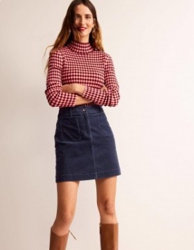 Navy Women's Boden Estella Cord Mini Skirts