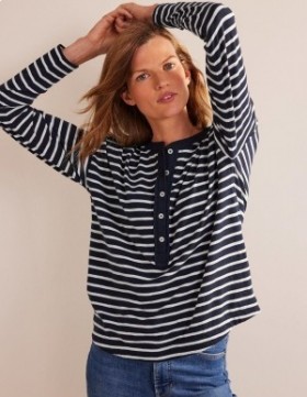 Navy / White Women's Boden Rosie Stripe T shirts
