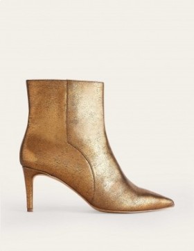 Gold Metal Women's Boden Pointed-Toe Ankle Boots