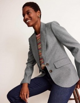 Grey Women's Boden Marylebone Wool Blazer