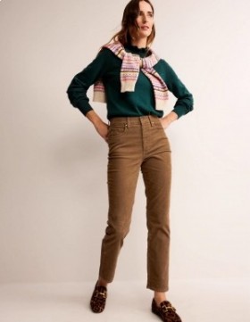 Brown Women's Boden Corduroy Slim Straight Jeans