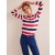 Pink Red Navy Women's Boden Bea Long Sleeve Breton Tops