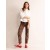 Brown Women's Boden Mid Rise Printed Slim Jeans