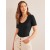 Black Women's Boden Double Layer Short Sleeve Tops