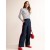 Navy Red Stripes Women's Boden Westbourne Wool Pants