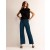 Green / Navy Stripes Women's Boden Jersey Metallic Pants
