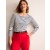 White / Navy Women's Boden Ella Long Sleeve Breton Tops