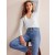 White Women's Boden Cotton V-Neck Long Sleeve Tops