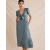 Deep Blue Women's Boden Tie Front Linen Midi Dress