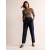 Navy Women's Boden Pleat-Front Tapered Pants