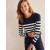 Navy White Stripes Women's Boden Catriona Cotton Crew Sweater
