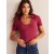 Red Women's Boden Double Layer Short Sleeve Tops