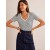 White / Navy Women's Boden Regular V-neck Slub T shirts
