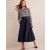 Navy Women's Boden Taffeta Pull-on Midi Skirts