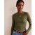 Green Women's Boden Cotton Ribbed Long Sleeve Tops