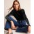 Black Women's Boden Velvet Frill-Trim Tops