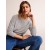 White / Navy Women's Boden Cotton Dropped Shoulder Tops