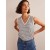 Navy / White Women's Boden Regular V-neck Slub Vest