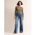 Blue Women's Boden High Rise Wide Leg Jeans