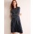 Navy White Women's Boden Maria Knitted Midi Dress