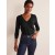 Black Women's Boden Catriona Cotton V-Neck Sweater
