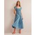 Blue Women's Boden Scoop-Neck Smocked Midi Dress