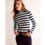 Navy / White Women's Boden Anna Rib Roll Neck Tops